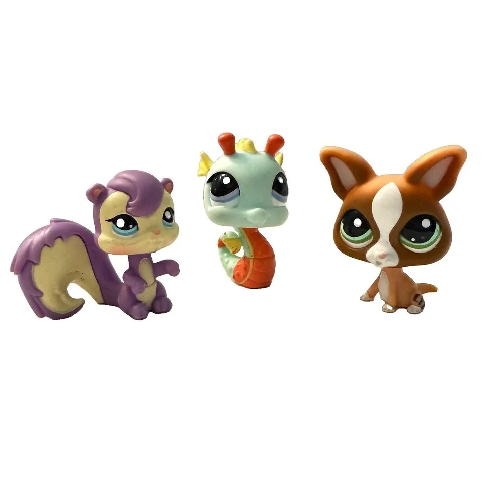 LPS Littlest Pet Shop G2 #1566 #1567 #1568 Complete 3 Pet Tube Set Hasbro
